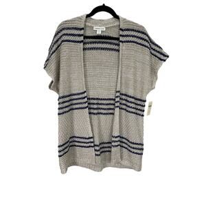 Coldwater Creek NWT Women’s Dolman Stripe Crochet Knit Fisherman Sweater Vest M